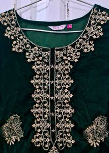 Pretty Velvet Green 💚 Kurta