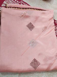 Peach Saree with Sequins