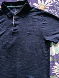 Collar T Shirt Of RIZZANO, comfortable Fitting, Size-L,Colour-Dark Sky blue
