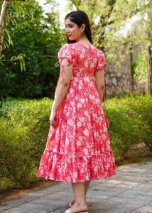 Floral Pink Midi Dress