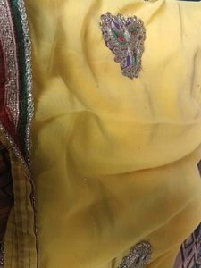 New Yellow Sare With Grand Pattern