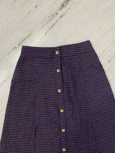 Buttoned A-Line Skirt