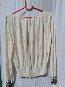Boho Style Crop Top With Tie At Front