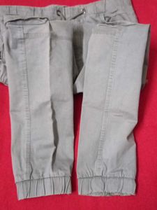 Gray Cargo Pants With waist chain
