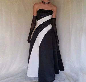 Elegant Black & White Gown
