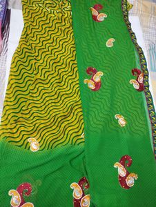 Green nd yellow saree
