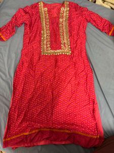 Pink Embroidered Kurta