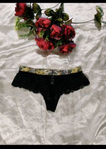 Black Lace Thong Panty