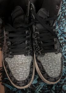 Black Grey High Knee Sneakers