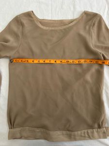 Tan Long Sleeve Blouse