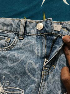 Butterfly Denim Shorts