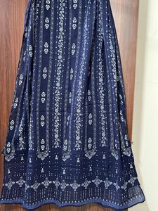 W Navy Blue Printed Dupatta