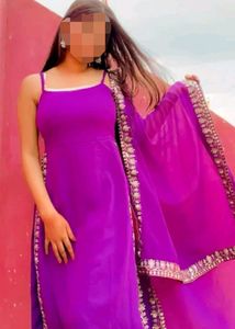 Geogette Embroidery Kurta Palazzo Set  With Duptta
