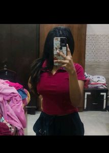 Collared Crop Top For Women