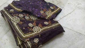 Full Net Saree With Blouse Design
