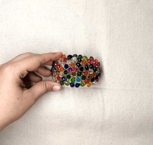 Colorful Beaded Wire Bracelet
