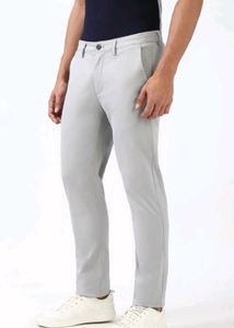 peter england Grey Cotton Blend casual Trouser