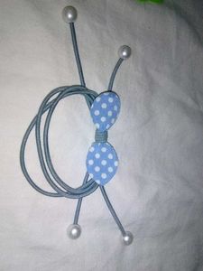 Blue Polka Dot Hair Tie