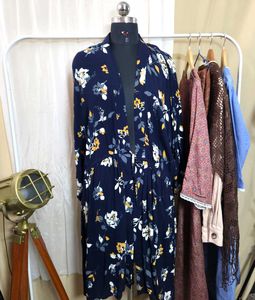Floral Print Duster Cardigan
