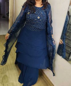 Peacock Blue Skirt Choli Jacket