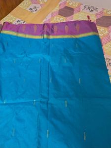 Blue &amp; Purple Silk Saree