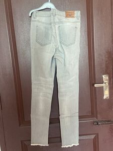 Grey Mid-rise Skinny Fit Denim