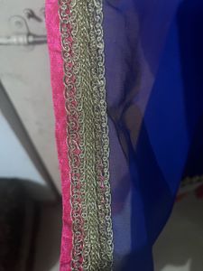 Blue &amp; Orange Double Layered Kurta