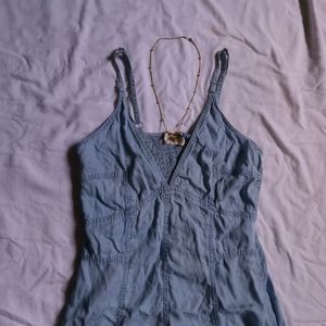 Y2k Denim European Vintage Pinterest Blue Dress