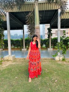 Red Printed Maxi Dress