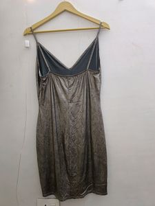 Metallic Silver Mini Dress
