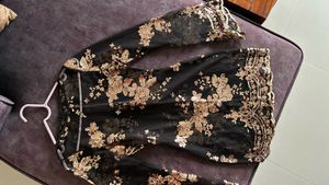 Black Net Sequin Embroidered Partywear Dress – Ele