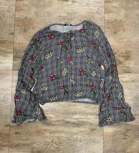 Max Black Floral Blouson Top