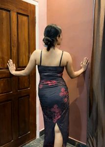 Today Special Offer Abstract Printed Brown Dress
