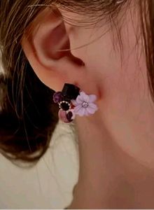 Floral Gem 🌸 korean  Earrings