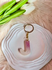 Resin J letter Keychain/ Keyring