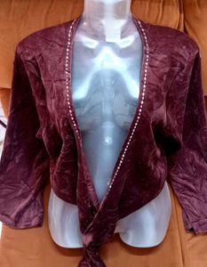 Velvet Tie-Front NWT Bolero
