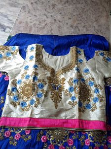 Blue Embroidered Lehenga Choli Set