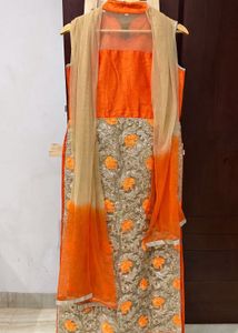 Brand New Orange Embroidered Kurta Set