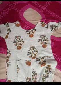 White Flower Printed Kurti..