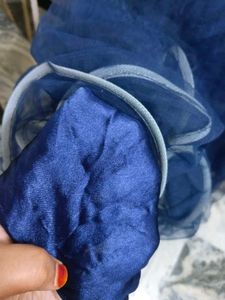 BEAUTIFUL DARK BLUE GOWN WITH NET DUPATTA