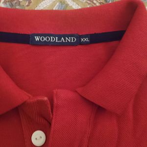 Woodland Red Polo T-Shirt with embroidery detail