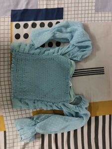 Cute Blue Polka Dot Crop Top