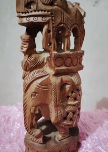 Carved Wooden Elephant Statue
