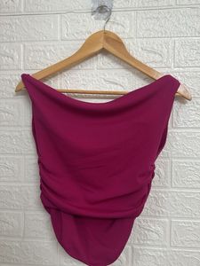 Magenta Ruched Top