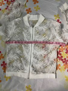 Floral Lace Bomber Jacket
