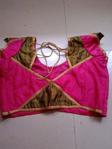 Stiched Pink Color Designer Blouse.