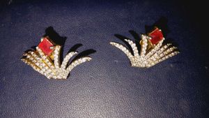 Elegant Red Stone Stud Earrings