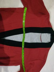 Red &amp; Black Shawl Collar Sweater