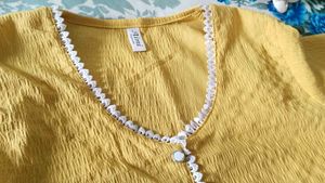 Yellow Button-Down Top