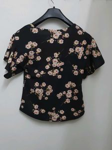Floral Flutter Sleeve Top